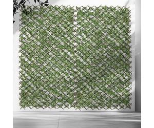 TIENDA EURASIA - Panel Extensible Hojas | Material Plástico (PE) | Medidas 90 x 180 cm | Jardín Vertical Artificial | Celosias para Terraza Exterior (Musgo)