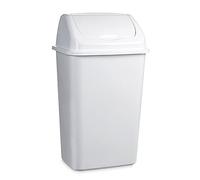 TIENDA EURASIA - Papelera con Tapa Basculante, Cubo de Basura 30 Litros, Papelera para Baño, Oficina, Cocina, Cubo Basura Tamaño 34 x 27,5 x 58,5 cm (Blanco)