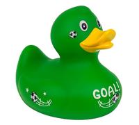 TIENDA EURASIA - Pato Chillon | Medidas 10 cm | Multicolor | Material Vinilo | Superficie Suave, Segura y Duradera | Distintos Diseños y Colores | Patitos de Goma (Futbolista)