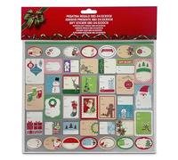 TIENDA EURASIA - Pegatinas de Navidad, 80 Unidades Surtidas, Distintas Formas, para Bolsas de Regalos, Sobres y Tarjetas