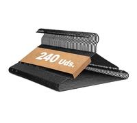 TIENDA EURASIA - Perchas de Ropa de Metal | Pack de 240 Unidades | Resistente a la Humedad | Ideal para Organizar la Ropa | Medidas 40.6x20.5 cm | Peso Máximo Permitido 5 Kg (Negro)