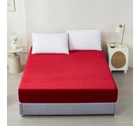 TIENDA EURASIA - Sabana Bajera Coralina | Material 100% Poliéster | Sabana Bajera | Sabanas Coralina | Ajustable Cama | Aislamiento Termico | Tacto Suave | Transpirable (Rojo, Cama 135)