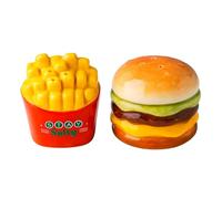 TIENDA EURASIA - Salero y Pimentero Hamburguesa y Patatas Fritas | Pack de 2 Uds | Porcelana | Multicolor | Medidas de cada Recipiente 5.5 cm de Alto x 5.5 cm de Diámetro