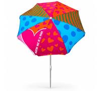 TIENDA EURASIA - Sombrilla de Playa Grande Agatha Ruiz de la Prada | Protección UV UPF40 | Mástil de Acero Regulable e Inclinable | Tela Impermeable | Varillas de Fibra de Vidrio (Multicolor 160 cm)