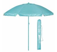 TIENDA EURASIA - Sombrilla Playa Grande Ø 220 cm | UV50+ | Inclinable y Plegable | Revestimiento Plateado | Antiviento | Tejido Oxford | 8 Varillas | Tubo Ajustable 28/32 mm (Azul)