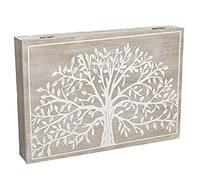 TIENDA EURASIA® Tapa de Contador de Luz Diseño Nórdico - Cubre Contador Eléctrico de Madera 46 x 7 x 32 cm (Árbol de la Vida)