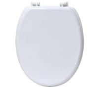 TIENDA EURASIA® Tapa de WC Universal - Color Liso - Tapa Fabricada en MDF con Bisagras de Plastico - Medida 43,5 x 37,5 cm (4101100 - Blanco)