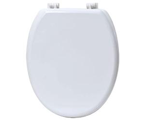 TIENDA EURASIA® Tapa de WC Universal - Color Liso - Tapa Fabricada en MDF con Bisagras de Plastico - Medida 43,5 x 37,5 cm (4101100 - Blanco)
