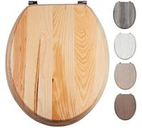 TIENDA EURASIA® Tapa de WC Universal - Diseño Efecto Madera - Tapa Fabricada en MDF con Bisagras de Acero Inoxidable - Medida 43,5 x 37,5 cm (140002 - Pino)