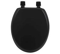 TIENDA EURASIA® Tapa WC, Tapa WC Universal, Color Liso, Tapa Fabricada en MDF con Bisagras de Plastico, Medida 43,5 x 37,5 cm, Tapa Inodoro (Negro)
