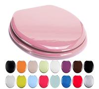 TIENDA EURASIA - Tapa WC Universal Semidura, Bisagras Tapa WC de Acero, Tapadera WC Universal de 43,5 x 37,5 cm, Cubre inodoro Madera de Densidad Media, Tapa Inodoro (Rosa Pastel) 140017
