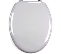 TIENDA EURASIA - Tapa WC Universal, Tapa de WC de Madera Color Gris, Tapadera de WC con Bisagras de Acero INOX, Tapa WC Medida 43,5 x 37,5 cm