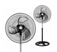 TIENDA EURASIA - Ventilador de Pie Industrial 90W | 3 Velocidades | Altura Regulable hasta 125 cm | Oscilante | 3 Aspas Resistentes | Base Estable | Negro | Uso en Hogar, Oficina, Taller o Terraza