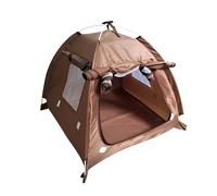 Tienda for Mascotas al Aire Libre, portátil, Transpirable, Plegable, Perrera for Cachorros, Jaula de excursión, Nido Tela Oxford, casa for Perros y Gatos(Brown,L)