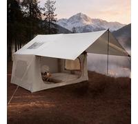 Tienda Inflable Al Aire Libre + Toldo Plegable, 485 * 310 * 215 Cm, Robusta/Resistente A La Lluvia/Resistente Al Sol, Portátil, Incluye Bomba De Aire,Caqui
