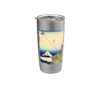 Tienda Mitsui en Edo Hokusai Vintage Retro Arte Japonés Vaso térmico de acero inoxidable de doble pared