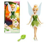 Tienda oficial de Disney -Muñeca clásica de Campanilla de Peter Pan, para niños, 25,4 cm, incluye cepillo con detalles moldeados, juguete totalmente articulable en vestido brillante, apta para mayores de 3 años