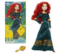Tienda oficial de Disney - Muñeca clásica de Mérida de Brave, para niños, 29 cm, incluye cepillo con detalles moldeados, juguete totalmente articulable en vestido verde, apta para mayores de 3 años