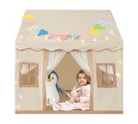 Tienda para niños cabaña infantil interior con cadena de lámparas y alfombra de suelo, cortina de gasa, para dormitorio, casa, sala de estar, exterior, niños y niñas