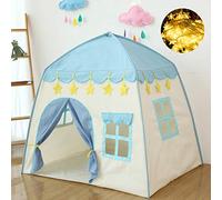Tienda para Niños,con Luces de Estrellas Castillo,Carpa para niños,Niños Playhouse Toy para Juegos de Interior y Exterior,Navidad & Cumpleaños Regalos para Niños Chico Niña(Azul)