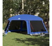Tienda para Piscina con Doble Techo, Poliéster Impermeable y Malla Protectora, Carpa para Piscinas con Ventilación y Protección UV, Toldo Solar Piscina, Color Azul Celeste, 670x590x247 cm