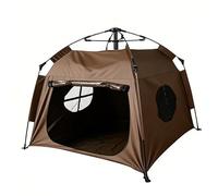Tienda Plegable para Perros Tela Oxford Impermeable Casa de Perro Portátil Tienda Portátil para Gatos Recinto Transpirable Caseta Ligera Viaje Camping Perros Gatos(Brown)