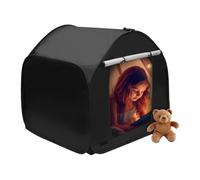 Tienda sensorial, Tienda sensorial para, Un rincón tranquilo Ayuda a relajarse, Fuerte escondite con revestimiento plateado, con persiana enrollador y puerta, mejora la Concentración y los COM