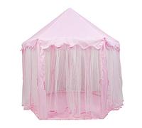 Tienda Tipi Infantil, Tienda de Campaña Infantil con Estructura metálica, Amplia Tienda de Juegos para Niños, Uso Interior y Exterior, niños, Ø 140 cm Hexagonal Rosa