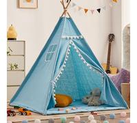 Tienda Tipi, Tipi Infantil, Campaña Infantil Canvas Tipi de algodón, Anti-colapso - Ventana Lateral, Casita Infantil Moderna y Duradera para Jugar y Descansar en Casa (C, 1.8CM)