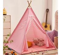 Tienda Tipi, Tipi Infantil, Campaña Infantil Canvas Tipi de algodón, Anti-colapso - Ventana Lateral, Casita Infantil Moderna y Duradera para Jugar y Descansar en Casa (B, 1.1CM)