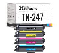 Tiendacartucho Pack 4 Toner TN247 Cartucho de tóner Compatible para Brother TN-243CMYK TN243 para DCP-L3550CDW MFC-L3750CDW MFC-L3770CDW DCP-L3510CDW HL-L3230CDW MFC-L3710CW