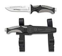Tiendas LGP Albainox - 32351 - H. 11,5 cm. Cuchillo Submarinismo Negro Nautilus -Herramienta para, Pesca, Caza, Camping, Outdoor, Supervivencia y Bushcraft