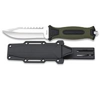 Tiendas LGP - Albainox 32539 - Cuchillo Albainox H:12 cm - Mango de ABS y Goma, Funda Rígida, Herramienta para Caza, Pesca, Camping y Supervivencia