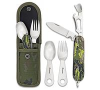 Tiendas LGP, ALBAINOX - 33044- Set Cubiertos multiusos, Plegable, Navaja, Cuchara y Tenedor, Bushcraft