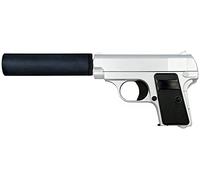 Tiendas LGP, Albainox 35720 Arma Airsoft, Pistola Aire Suave, con silenciador, Potencia 0,28 Julios, Munición Bolas PVC 6 mm