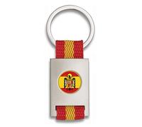 Tiendas LGP Albainox- Llavero Bandera de ESPAÑA y Chapa Escudo Aguila de San Juan, Plateado