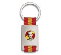 Tiendas LGP Albainox- Llavero Bandera de ESPAÑA y Chapa Francisco Franco, Plateado