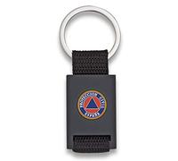 Tiendas LGP Albainox -Llavero Protección Civil - Lona Negra y Acero Negro Mate-Medidas 8 x 3 cm.