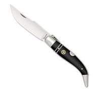 Tiendas LGP, Albainox - Navaja Teja, con Hoja de Acero Carbono de 9,5 cm. Mango de Madera de Stamina Negra con Mosaico, Sistema de cierre Palanquilla 01757