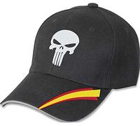Tiendas LGP- Barbaric- Gorra Bordada Calavera Punisher, Talla única. con Presilla de adaptación, Color Negro