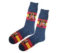 Tiendas LGP - Calcetines Bandera de España con Escudo Aguila de San Juan, color Azul