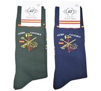 Tiendas LGP - Calcetines Bandera de España, Legión Española, Verde y Azul, 2 pares