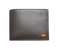 Tiendas LGP - Cartera Billetero Tarjetero, Americano, Caballero, EL Potro, Piel Autentica de Vacuno, Color Marrón, con Detalle de Bandera de España, Ubrique