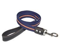 Tiendas LGP - Correa de Paseo para Perro, Bandera de España, de 1,40 Metro, Nylon y Cuero, Azul