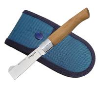 Tiendas LGP- Extremeña - Navaja Injertar, Plegable, Acero INOX. Hoja de 7,5 cm. Mango de Madera, Sistema de bloqueo Girolock, con Funda, 01784