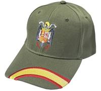 Tiendas LGP - Gorra Bordada Aguila de San Juan con Bandera de España. Talla única, con Presilla de adaptación, Color Verde Kaki