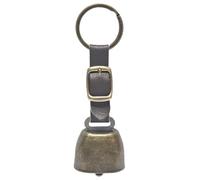 Tiendas LGP Llavero Cencerro Bronceado con correa de cuero y anilla metálica