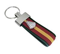Tiendas LGP - Llavero de Cuero con Bandera de España y Virgen del Rocío, Color Verde