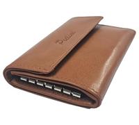 Tiendas LGP - Llavero de Cuero Pielini, 6 Llaves con Billetera, Tarjetero y Monedero, Piel color Cuero