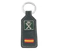Tiendas LGP - Llavero en Piel, Guardia Civil, con detalle de Bandera de España, Anilla Metálica, Verde